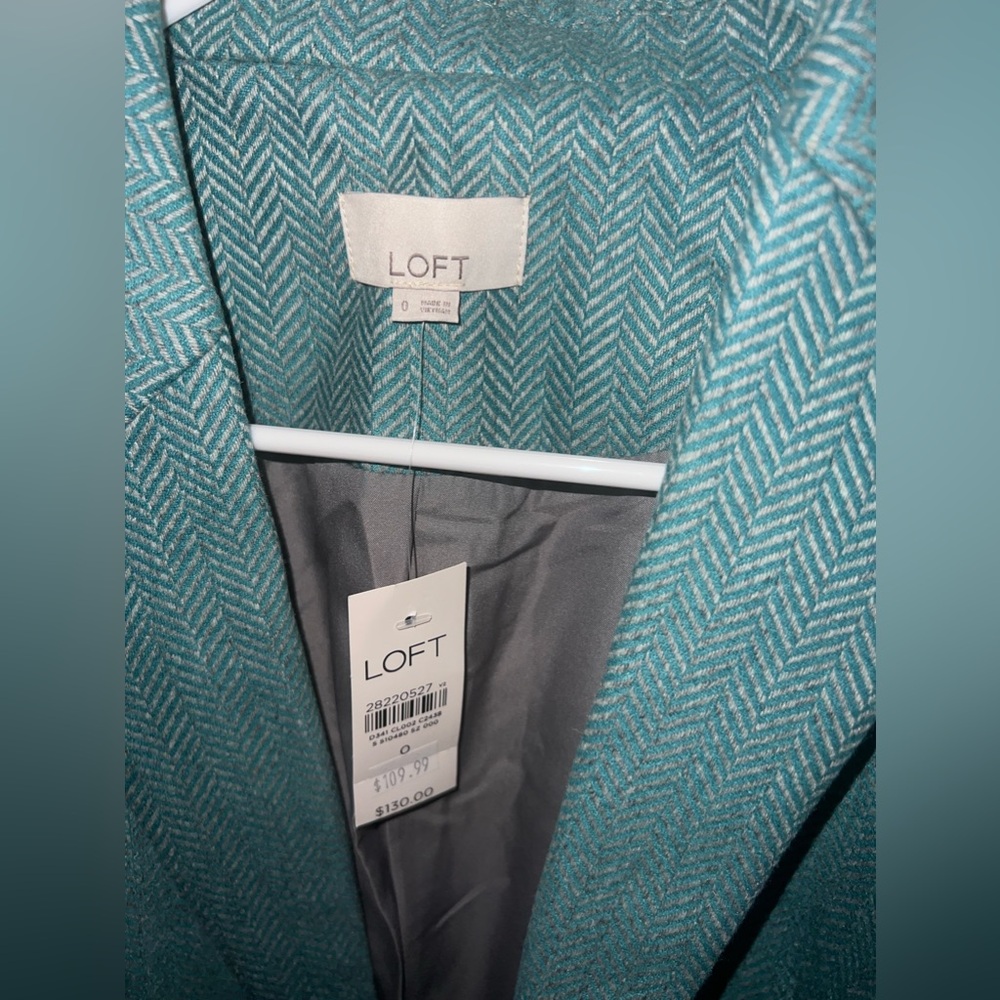 COPY - Loft Teal Chevron blazer Size 2 NWT - Picture 2 of 7